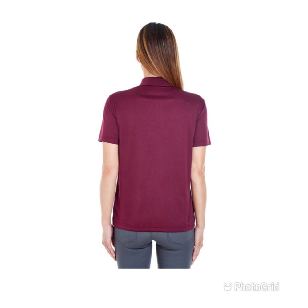 Ladies' Cool & Dry Sport Polo - Maroon - Picture 3 of 4